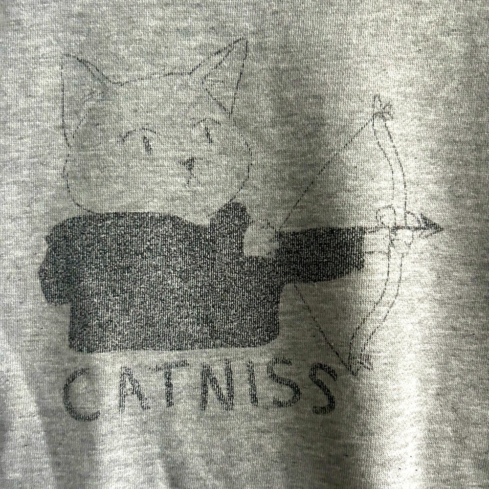 Vintage 90’s Catniss Sweatshirt Cozy Festival Grey Gray Crewneck Cute Comfy Fall